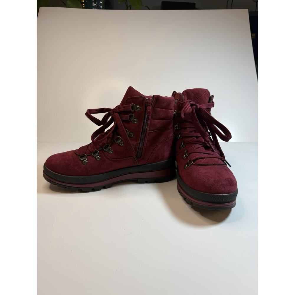 Shapua Women’s Suede Ankle Boots Burgundy Size 7 - Picture 4 of 5